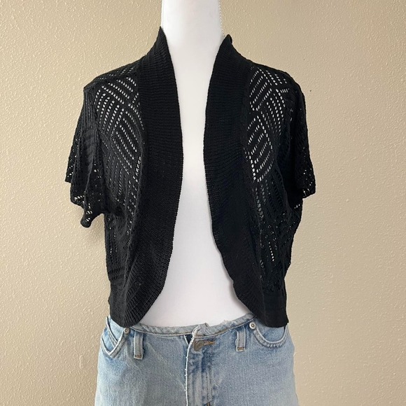 Mascara Sweaters - Y2k Black knit bolero cardigan